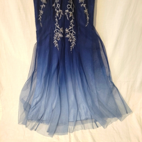 Marchesa Blue Ombre Evening Gown - Picture 11 of 11